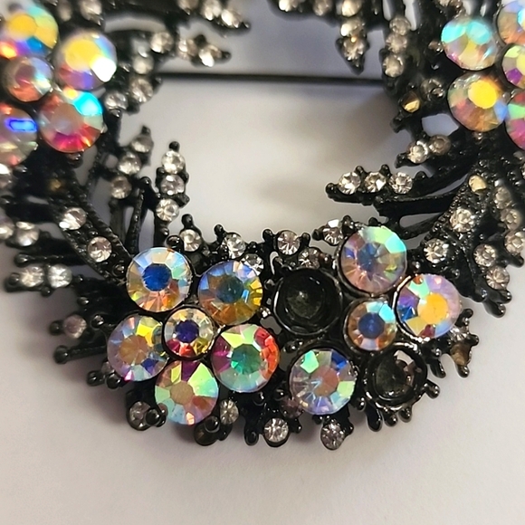 Womens Crystal Rhinstone Brooch & Necklace Vintage Fashion Jewelry Missing Stone - Picture 3 of 9